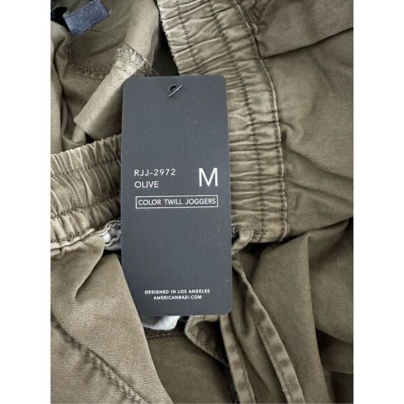 American Bazi Olive Green Cargo Twill Joggers sz medium NWT‎ - Picture 7 of 10